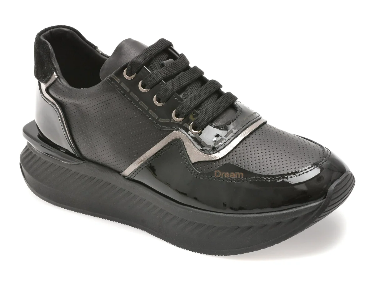 Pantofi Sport Erisma Negri, 208926, Din Piele Naturală