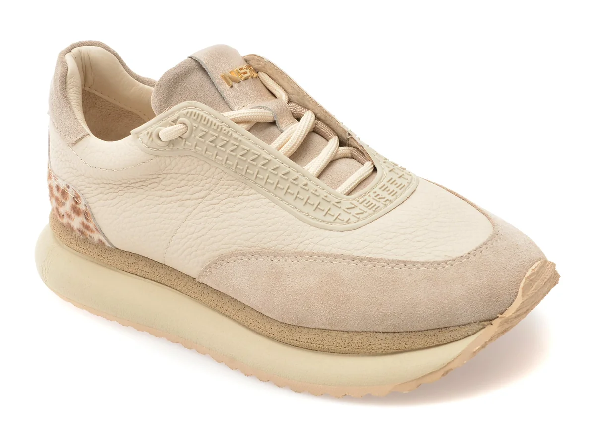 Pantofi Sport Erisma Bej, 1356804, Din Piele Naturala