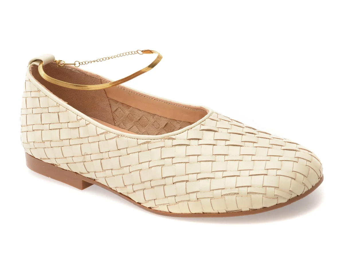 Balerini Gold Deer Bej, 420727, Din Piele Naturala