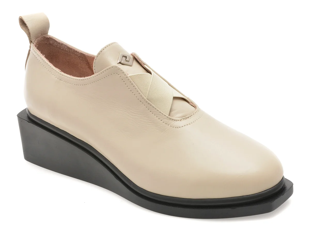 Pantofi Gold Deer Gri, 3892560, Din Piele Naturala