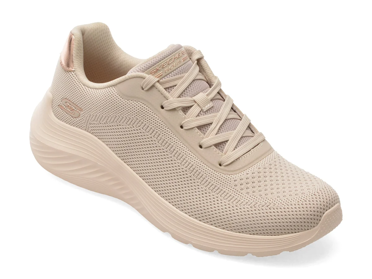 Pantofi Sport Skechers Bej, Bobs Squad Waves, Din Material Textil