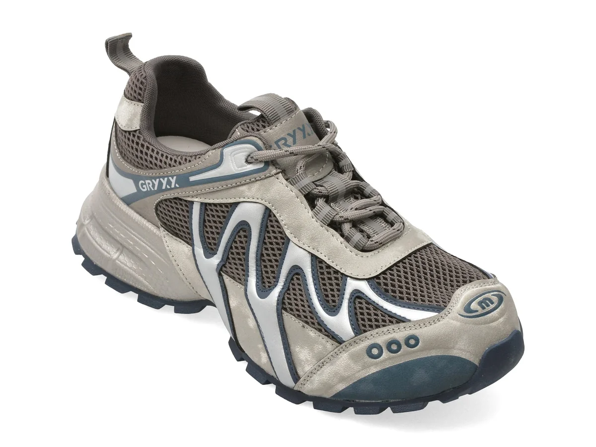 Pantofi Sport Gryxx Gri, 9062, Din Piele Naturală