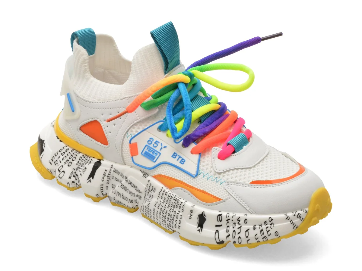 Pantofi Sport Bite The Bullet Albi, 231681, Din Material Textil