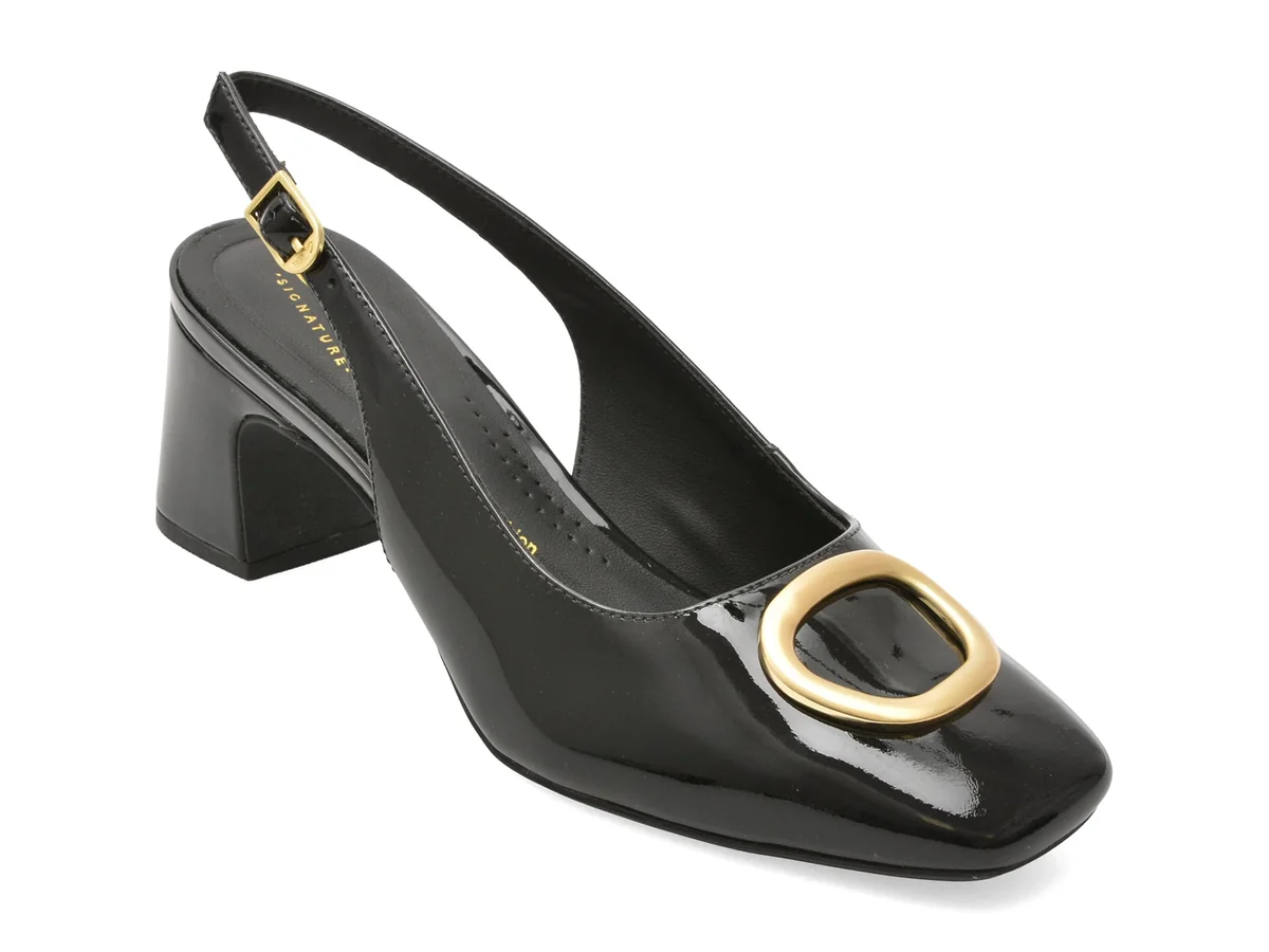Pantofi Eleganti Clarks Negri, Fernie Sling, Din Piele Naturală Lăcuită