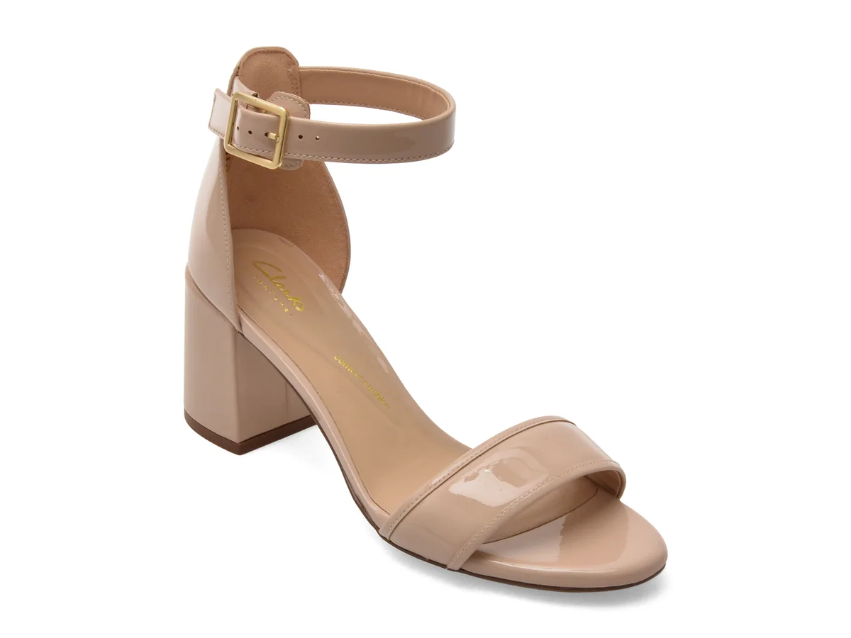 Sandale Clarks Gri, Ezoria Mae, Din Piele Naturala Lacuita