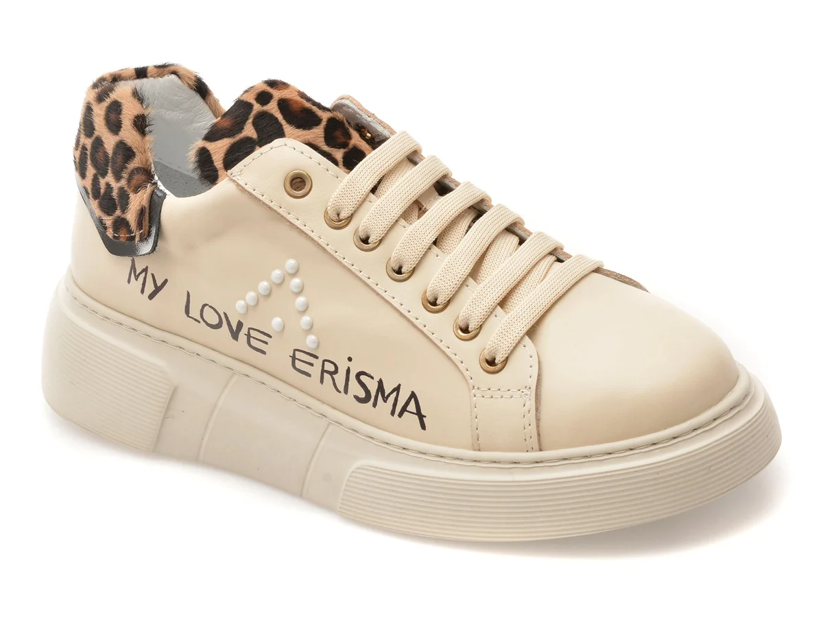 Pantofi Sport Erisma Bej, 208907, Din Piele Naturala