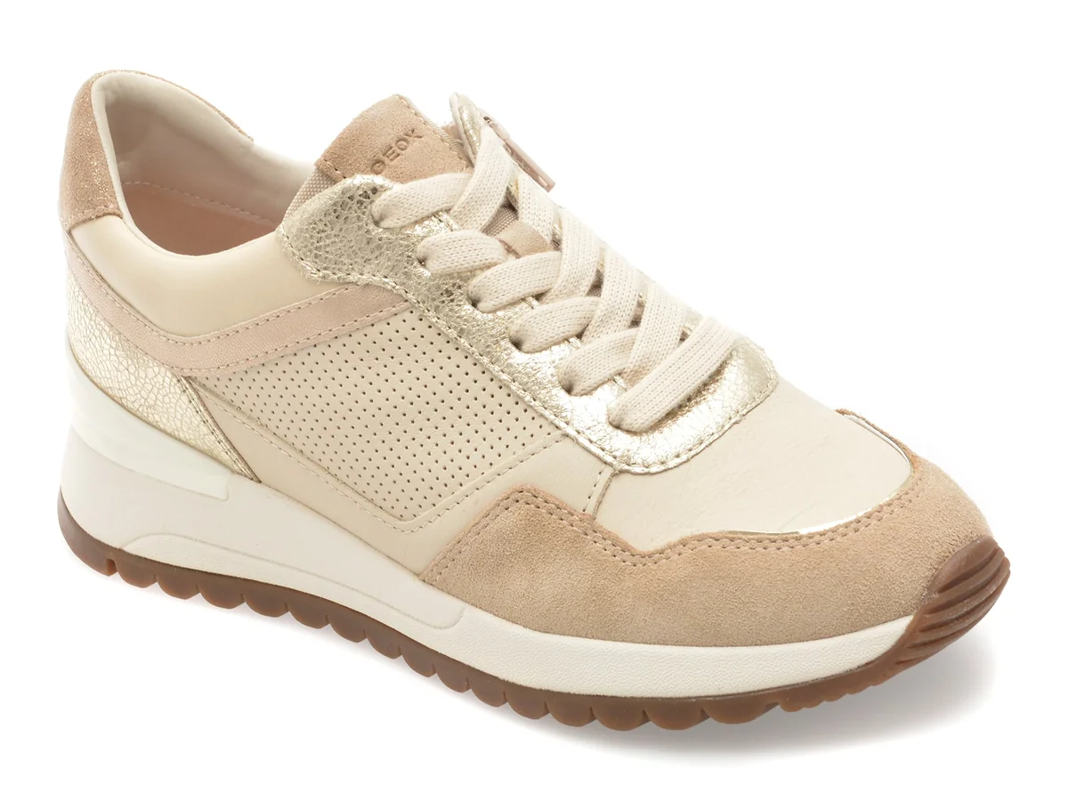 Pantofi Sport Geox Bej, D6500A, Din Piele Naturală