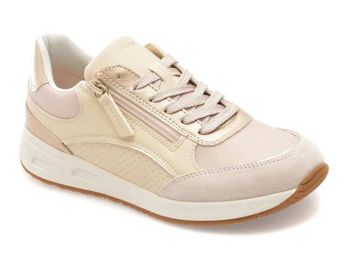 Pantofi Sport Geox Bej, D65NQB, Din Piele Ecologica