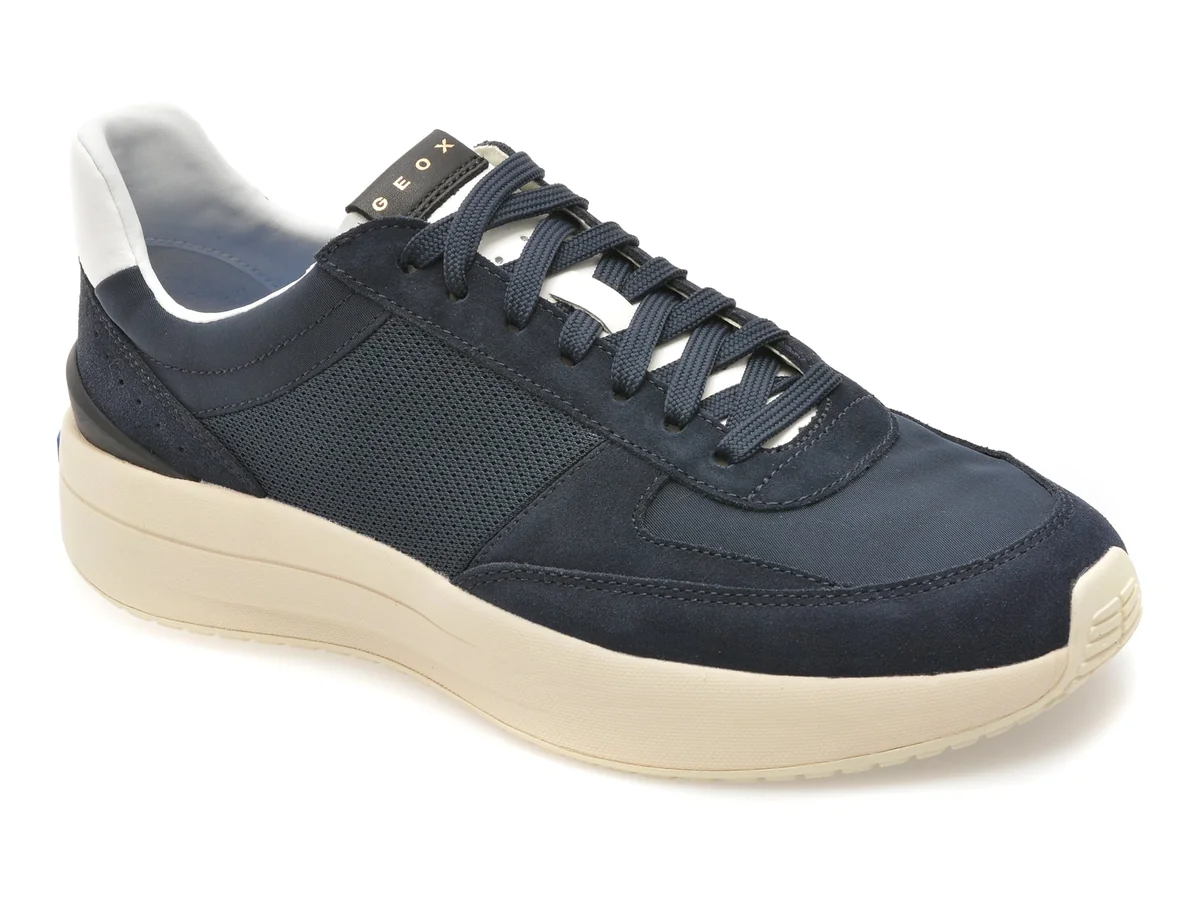 Pantofi Sport Geox Bleumarin, U656KA, Din Material Textil Și Piele Naturală