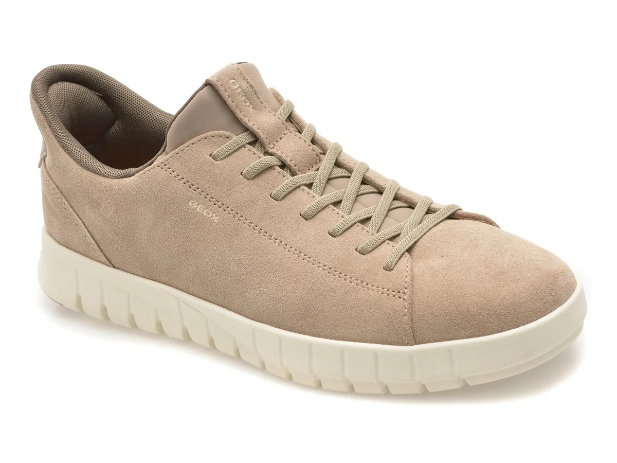 Pantofi Sport Geox Bej, U65MAA, Din Piele Întoarsă