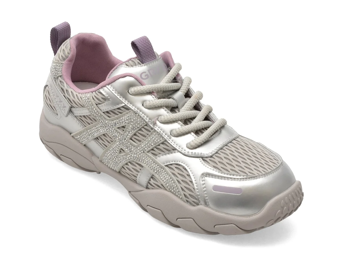 Pantofi Sport Gryxx Argintii, 985, Din Piele Naturala