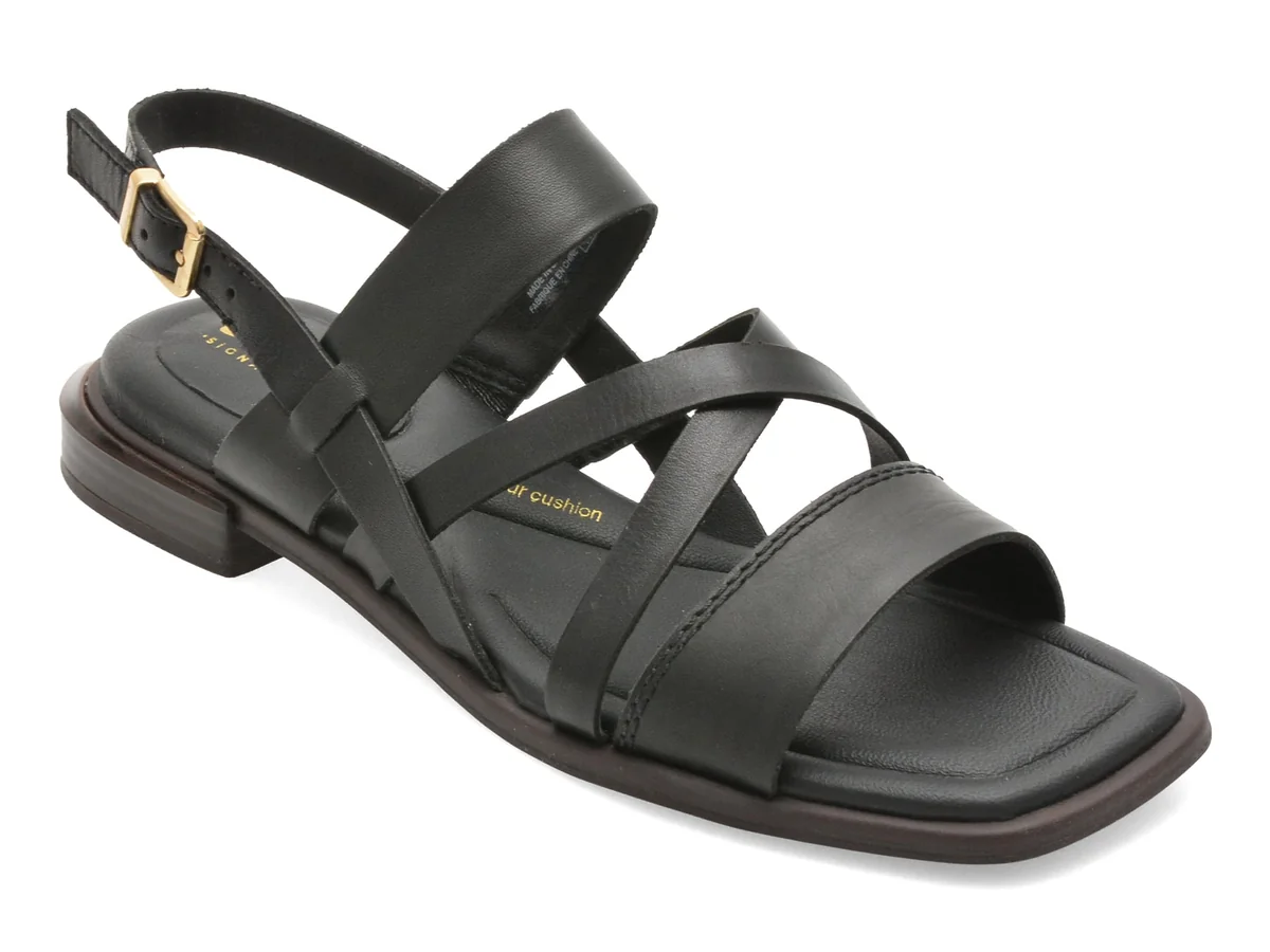 Sandale Clarks Negre, Ariany Strap, Din Piele Naturala