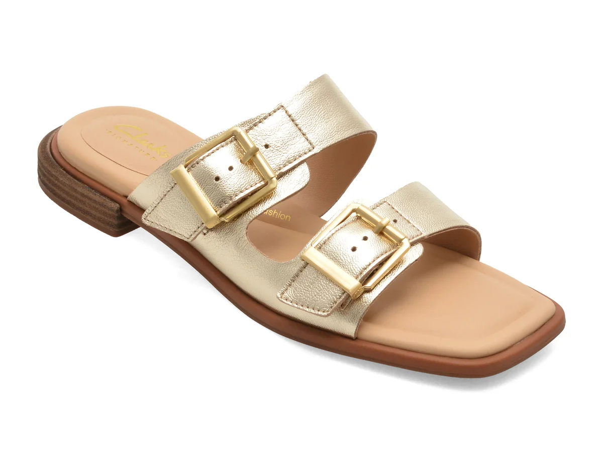 Papuci Clarks Aurii, Ariany Bay, Din Piele Naturală
