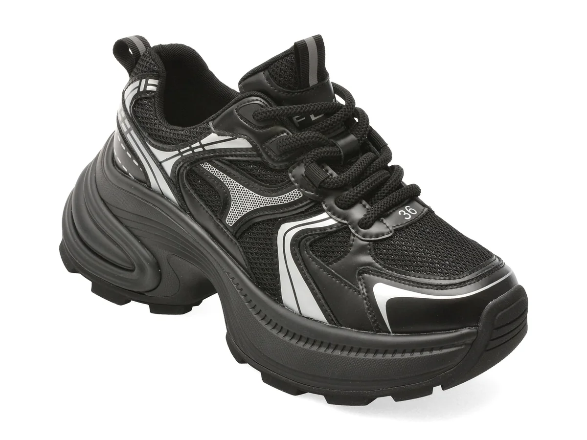 Pantofi Sport Flavia Passini Negri 910 Din Piele Naturală