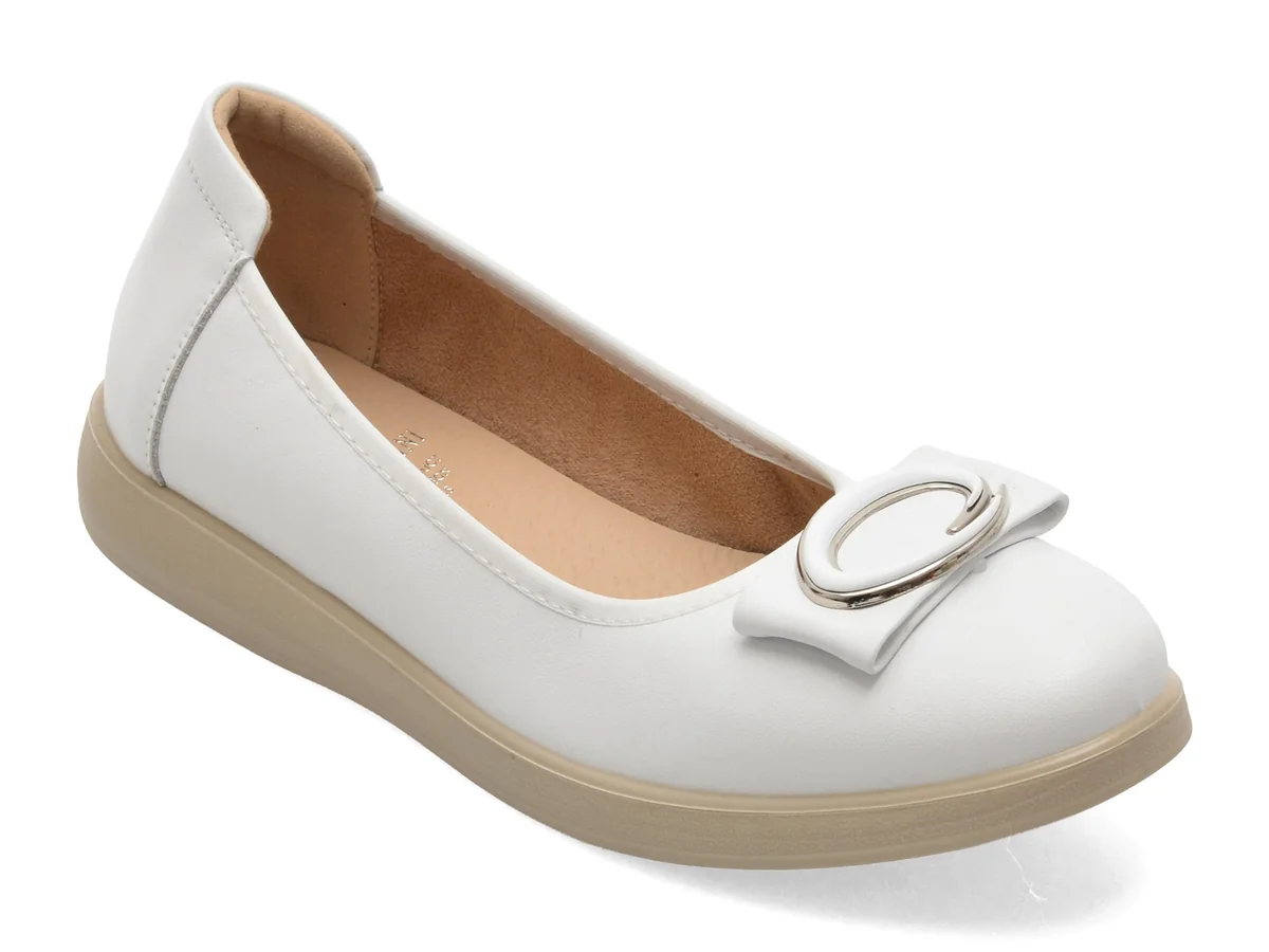 Balerini Flavia Passini Albi, 6521, Din Piele Naturală