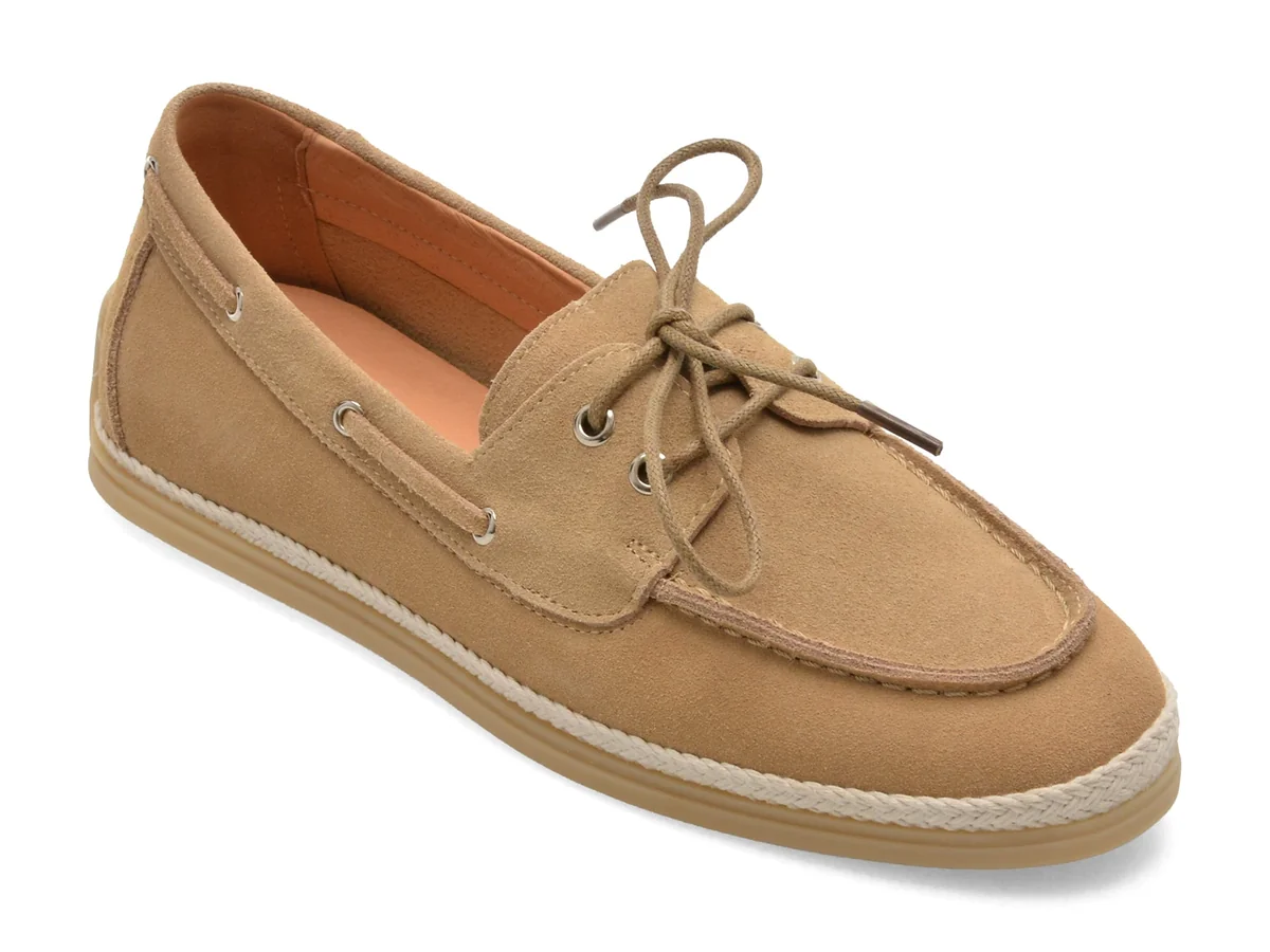 Pantofi Epica Maro, 2519, Din Piele Întoarsă