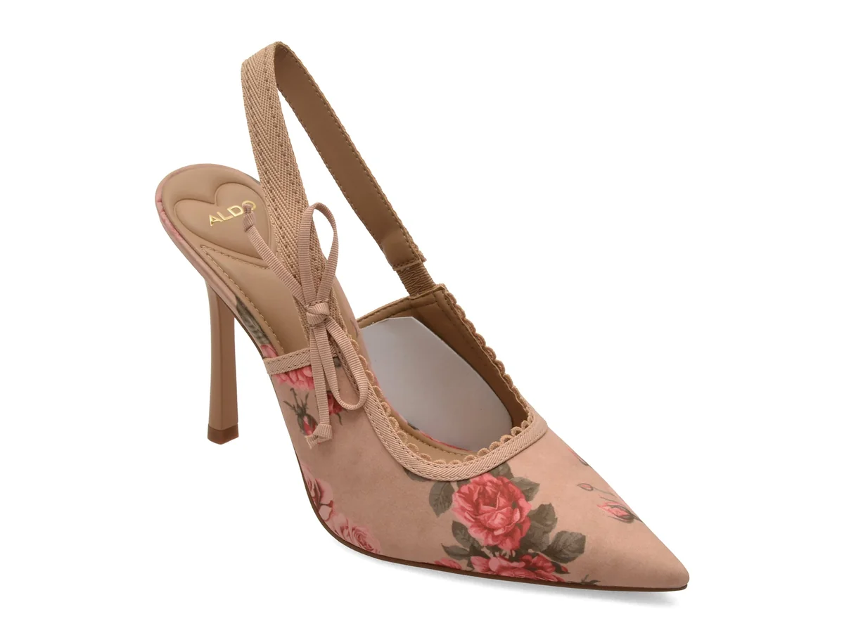 Pantofi Eleganți Aldo Bej, Hennie 287, Din Material Textil