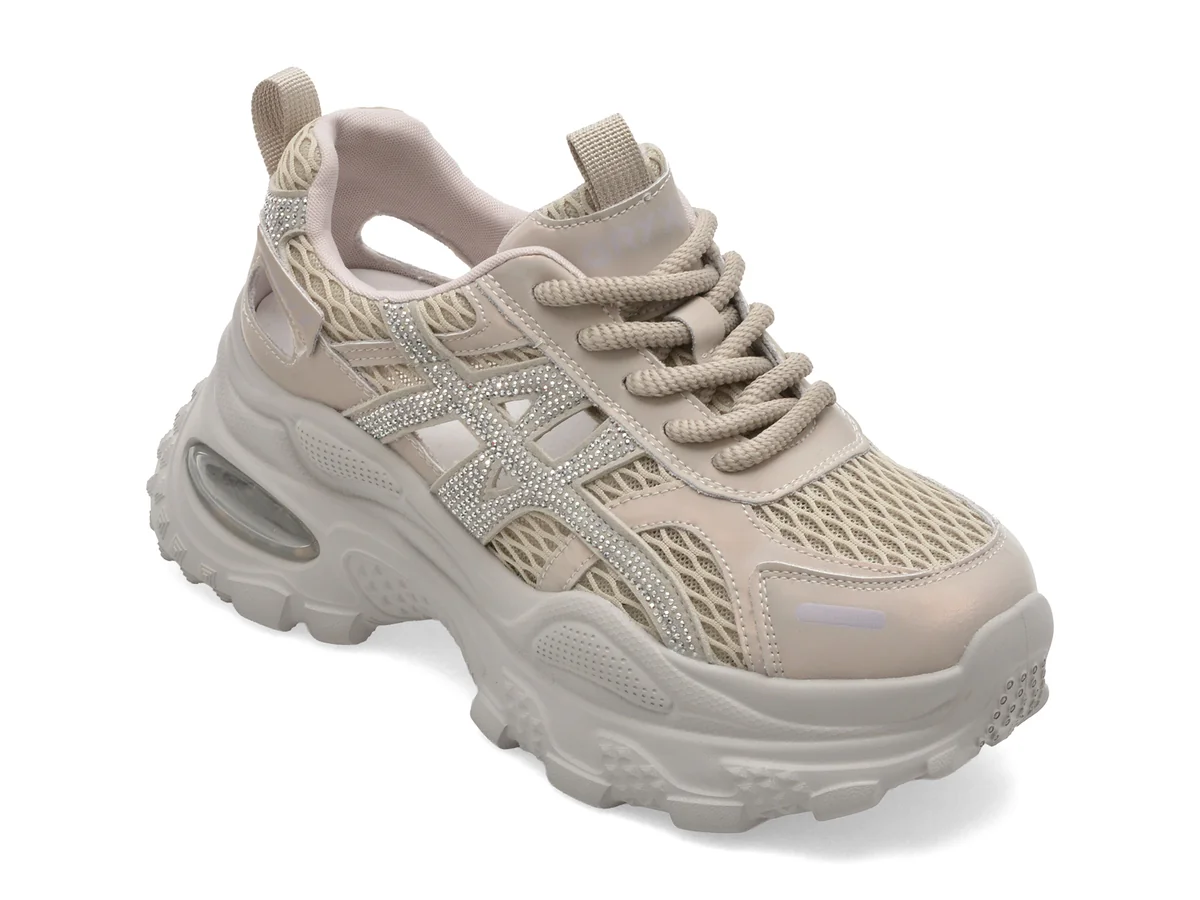 Pantofi Sport Gryxx Nude, 979, Din Piele Naturala
