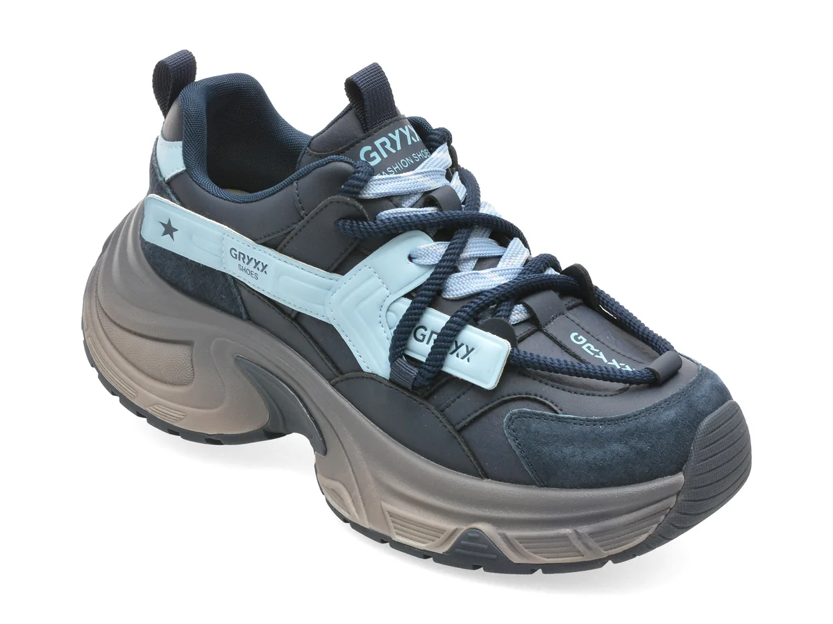 Pantofi Sport Gryxx Negri, 8908, Din Piele Naturala