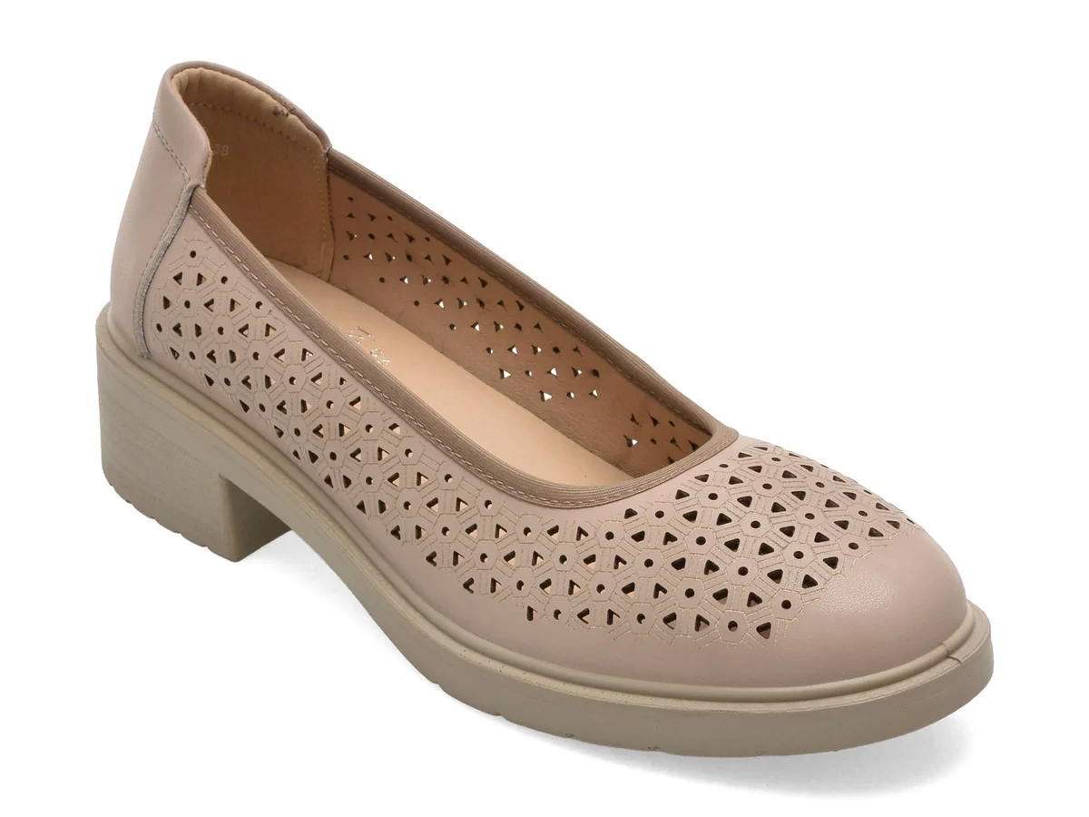 Pantofi Flavia Passini Bej, 35611, Din Piele Naturală