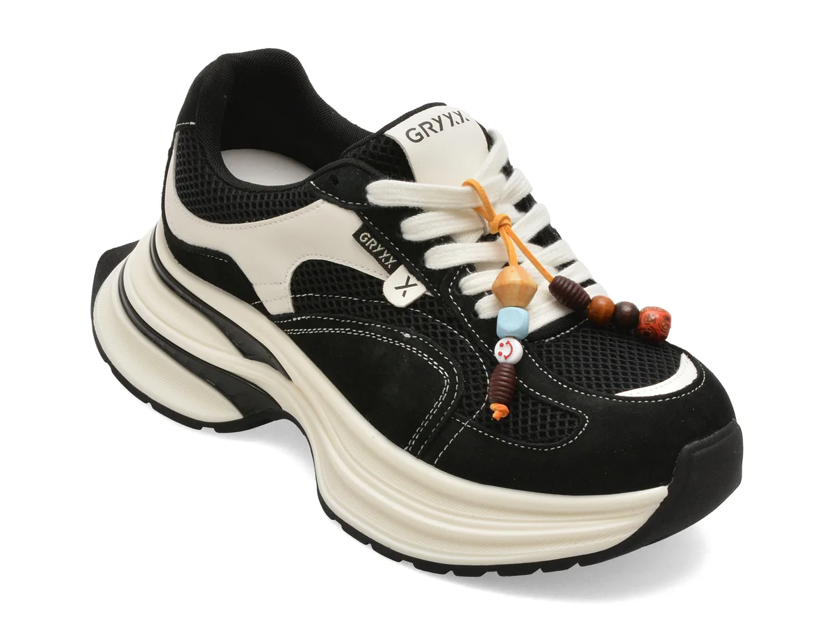 Pantofi Sport Gryxx Negri, 9052, Din Nabuc