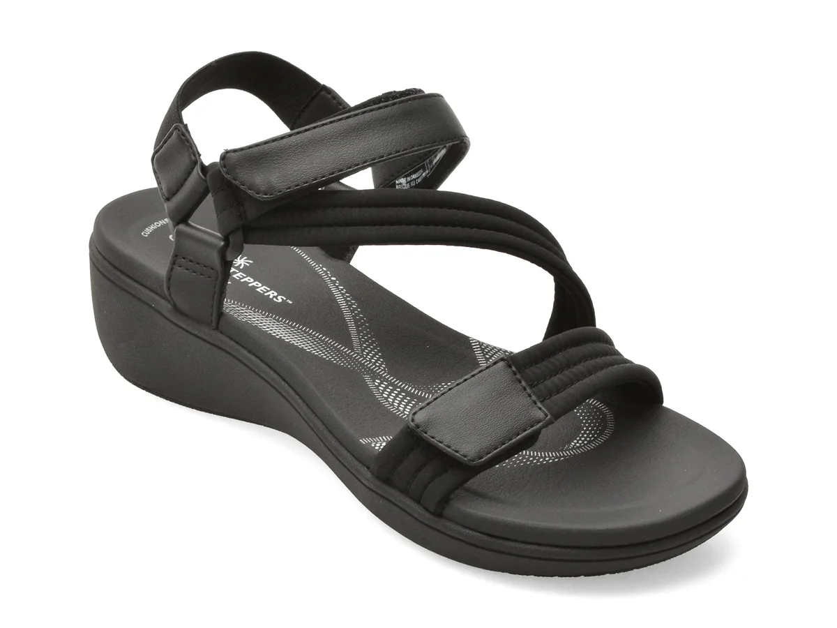 Sandale Clarks Negre Brinkley Rae Sun, Din Material Textil