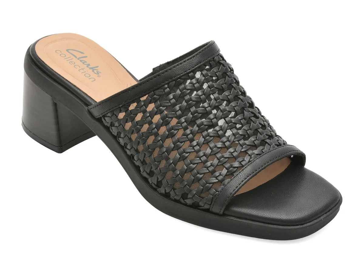 Papuci Clarks Negri, Jaylan Slide, Din Piele Ecologică
