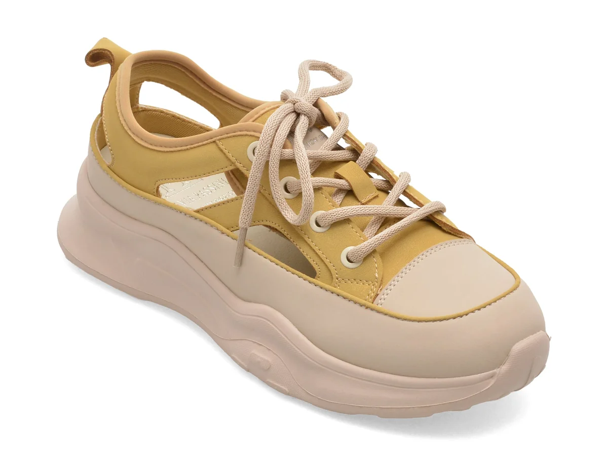 Pantofi Sport Flavia Passini Galbeni, 70302, Din Piele Ecologică
