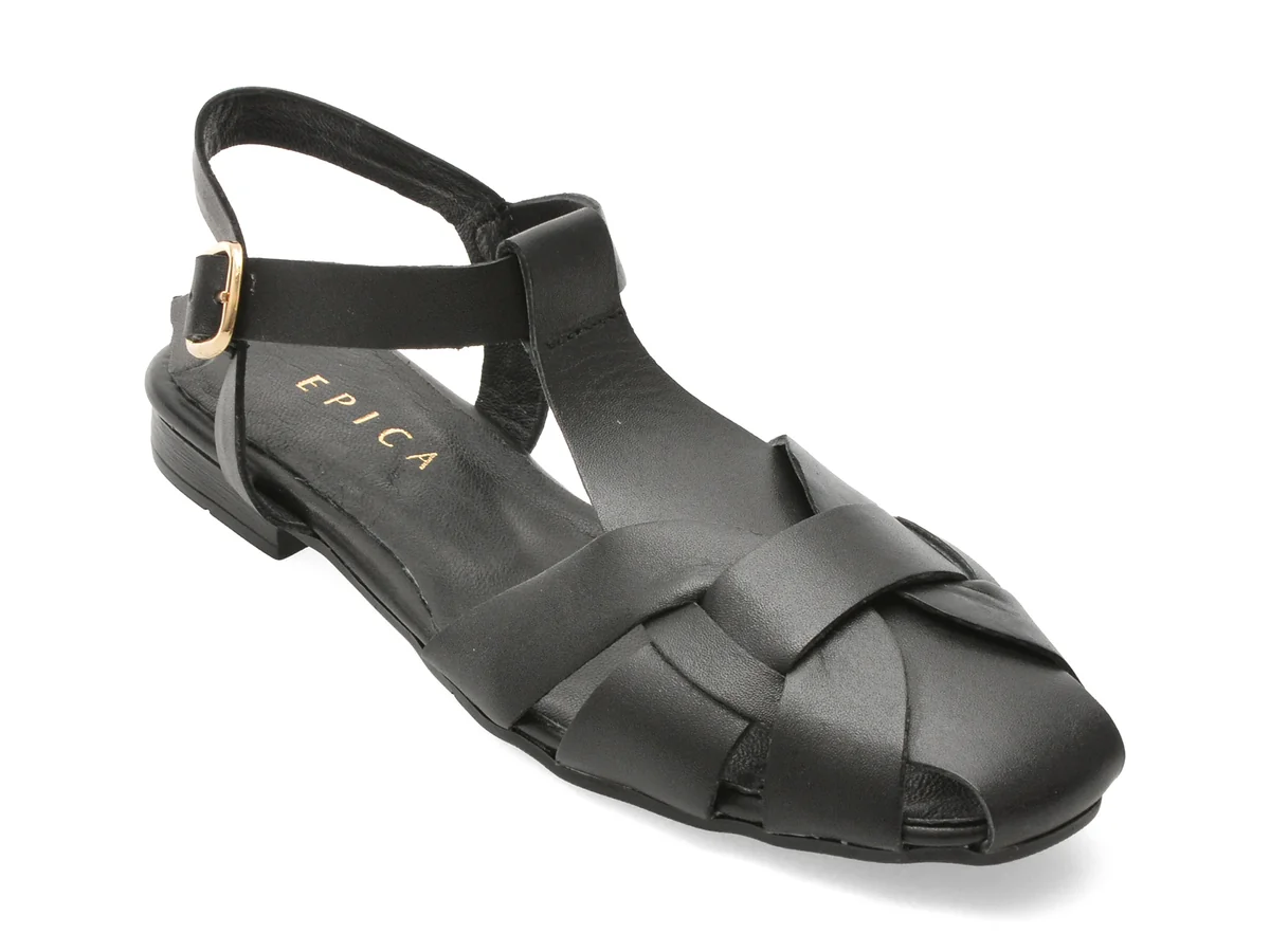 Sandale Epica Negre 67 Din Piele Naturala