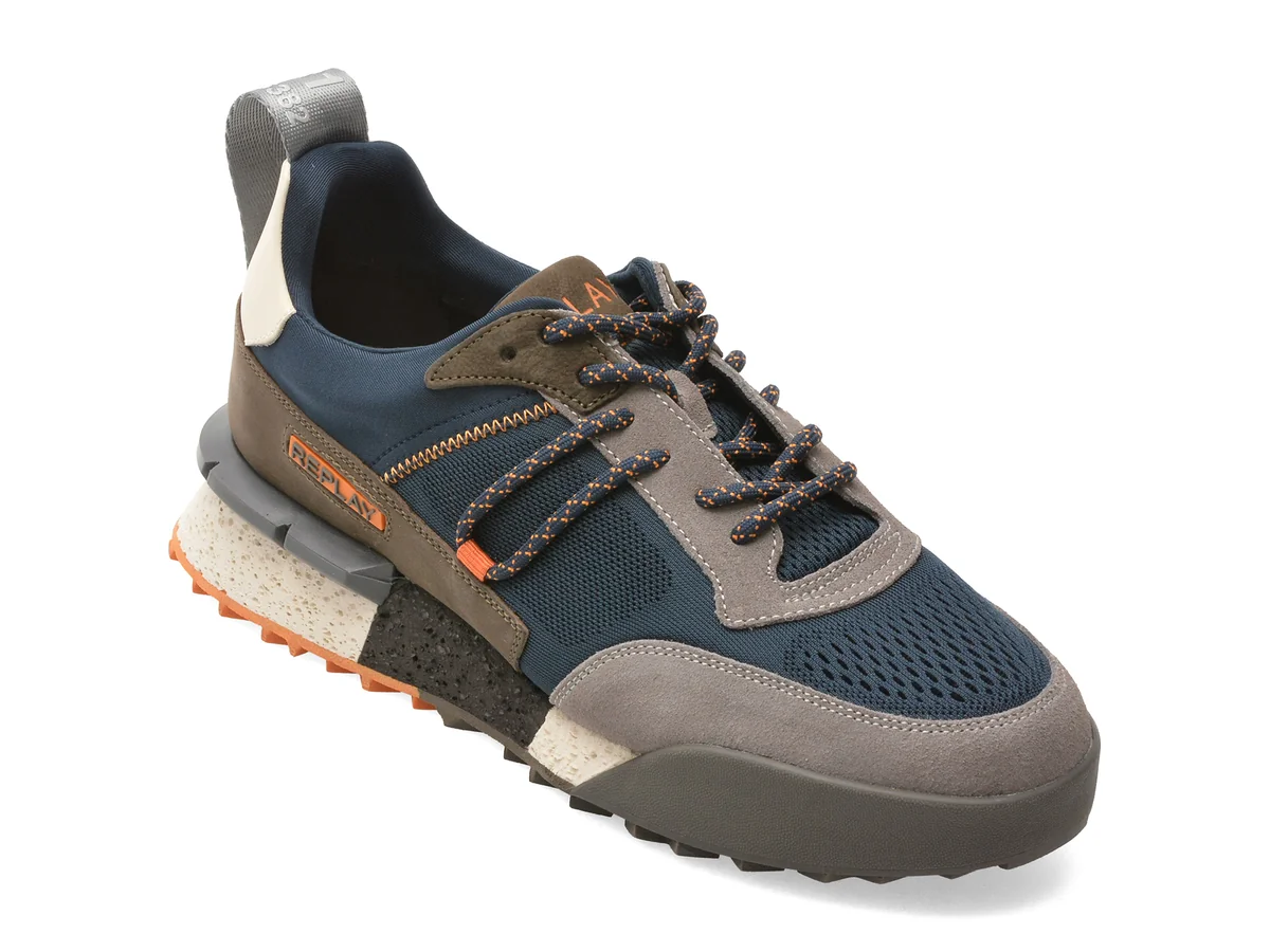 Pantofi Sport Replay Bleumarin, MS1P72L, Din Piele Naturala