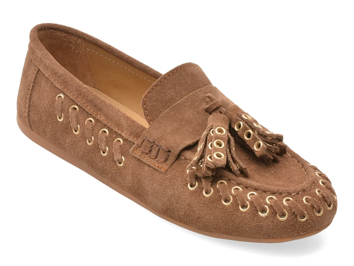 Mocasini Epica Maro 65 Din Piele Întoarsă