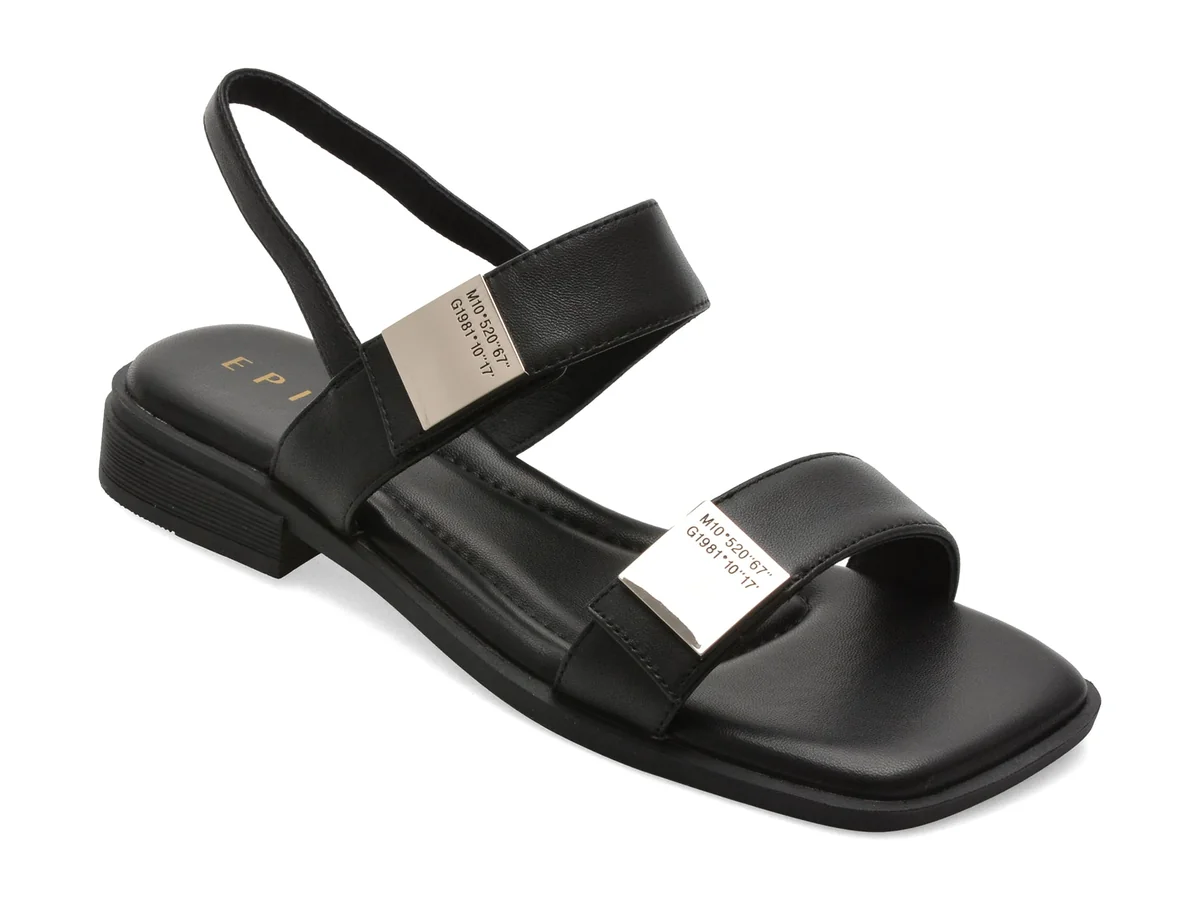 Sandale Epica Negre, 28863, Din Piele Naturala