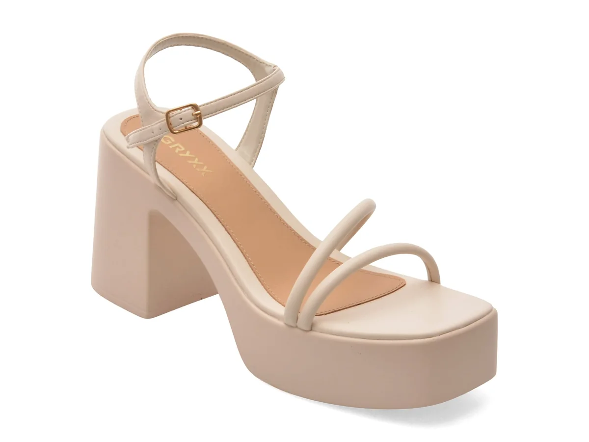 Sandale Gryxx Bej, 925, Din Piele Ecologica