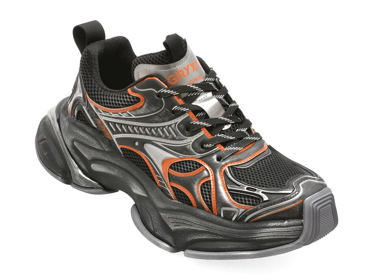 Pantofi Sport Gryxx Negri, 66633, Din Material Textil