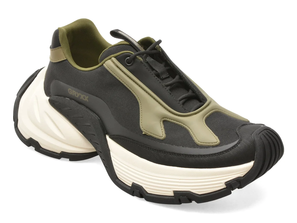 Pantofi Sport Gryxx Kaki, 1230, Din Material Textil