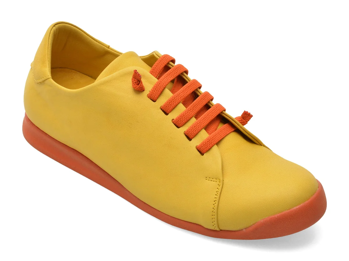 Pantofi Gryxx Galbeni, 1601, Din Piele Naturală