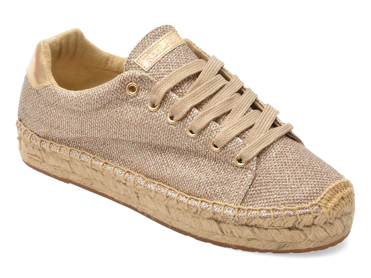 Pantofi Replay Argintii, WF2224S, Din Piele Ecologică