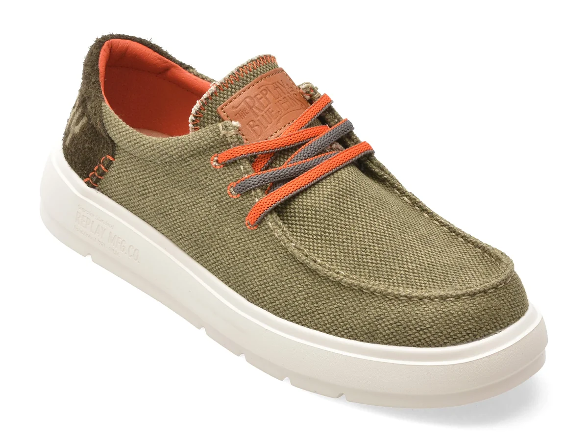 Mocasini Replay Verzi, MZ8G01T, Din Material Textil