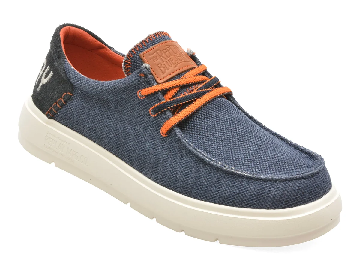 Mocasini Replay Bleumarin, MZ8G01T, Din Material Textil