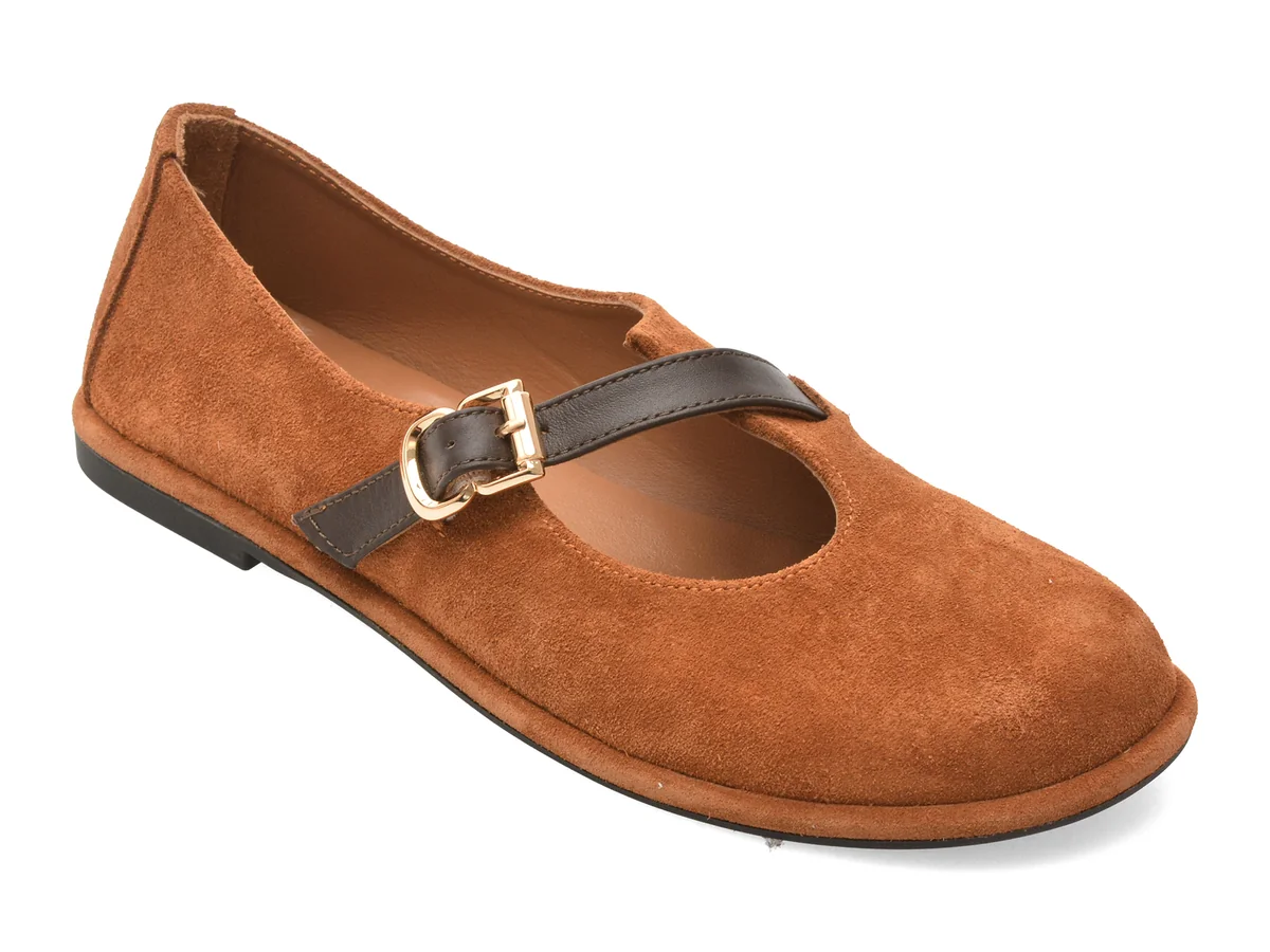 Pantofi Epica Maro, 2184053, Din Piele Întoarsă