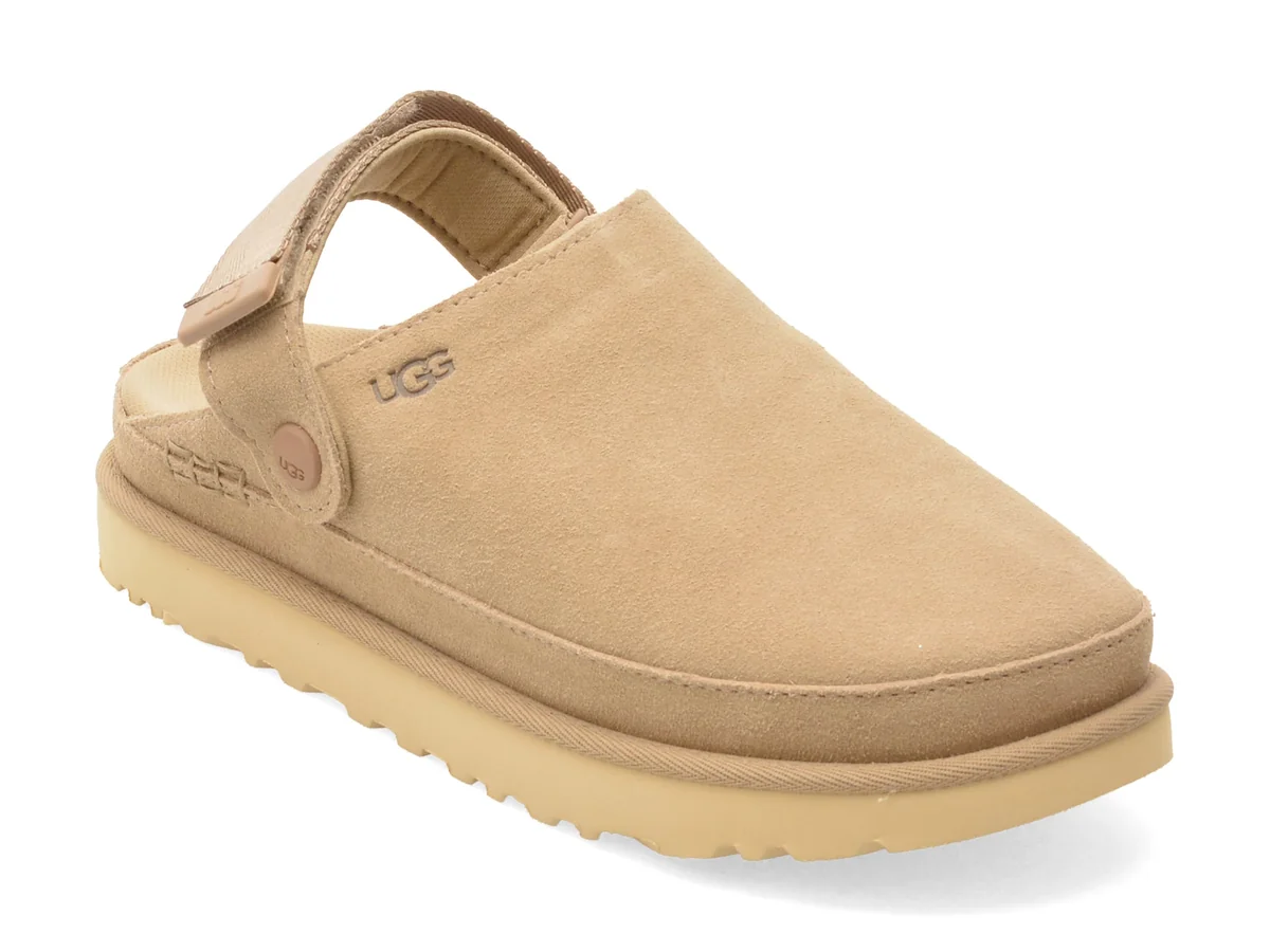 Papuci Ugg Gri, Golden Star Clog, Din Piele Întoarsă