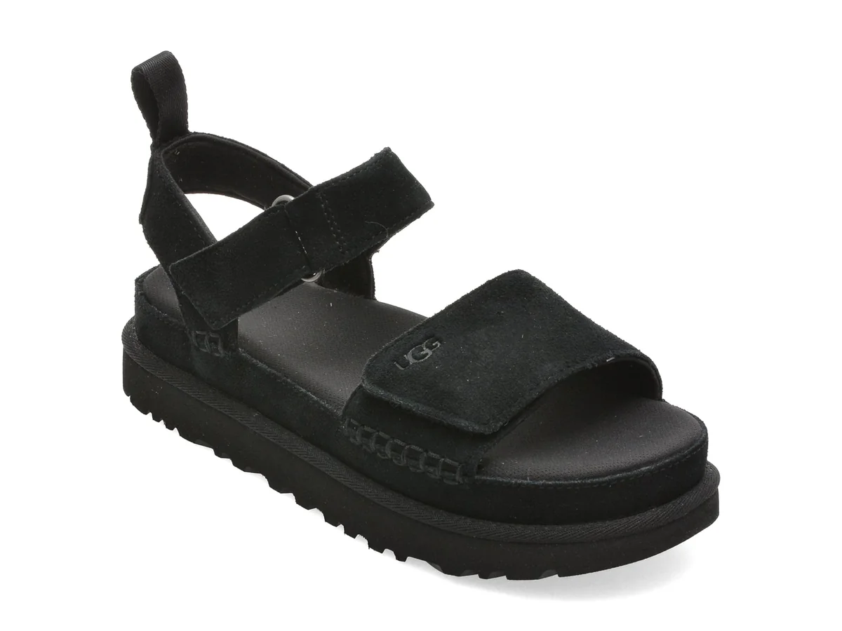 Sandale Ugg Negre Golden Star Din Piele Intoarsa