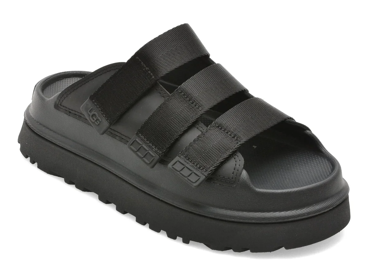 Papuci Ugg Negri, Goldenglow Slide, Din Piele Ecologica