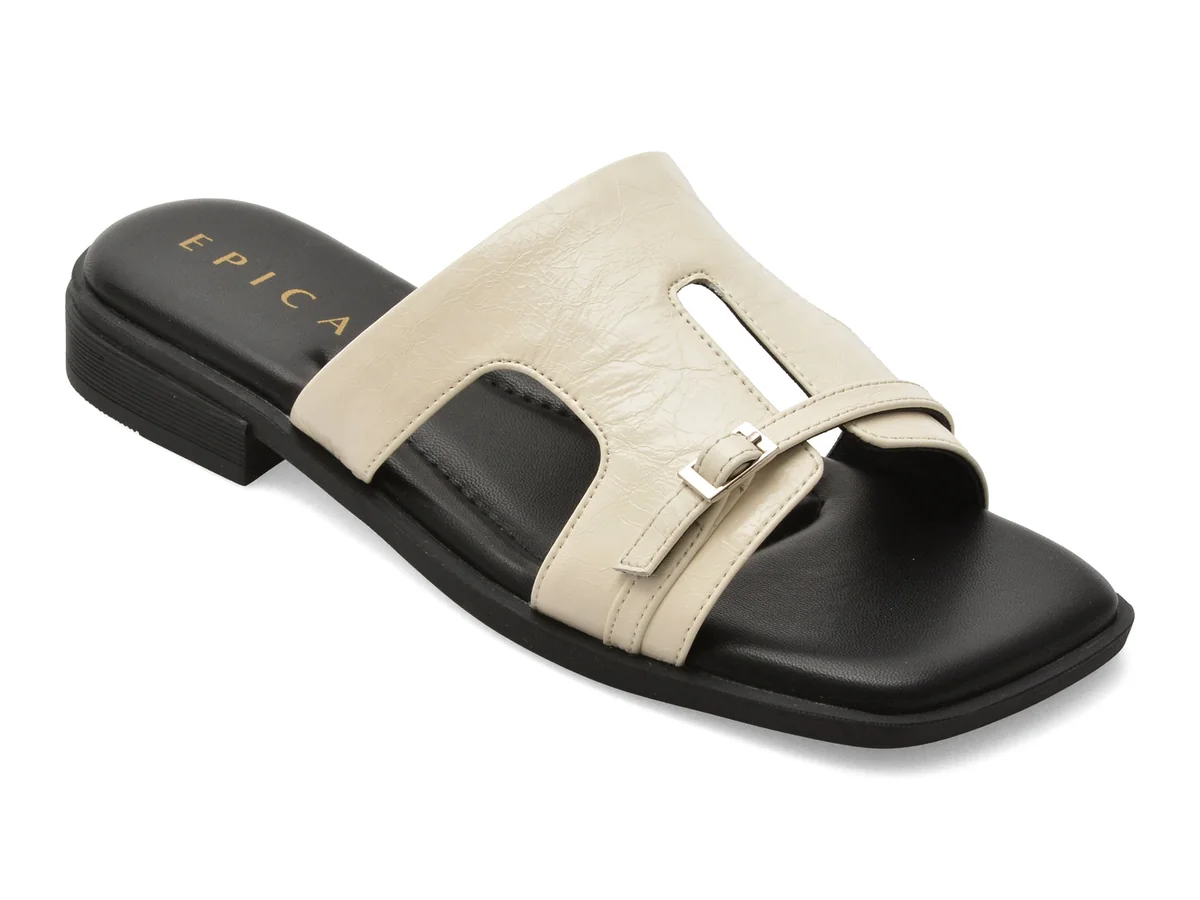 Papuci Epica Albi, 2886, Din Piele Naturala