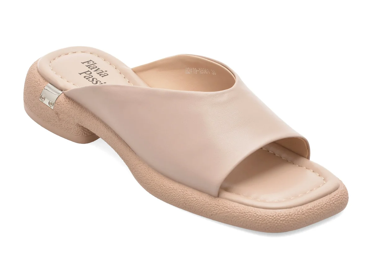 Papuci Flavia Passini Bej, X8961, Din Piele Naturală