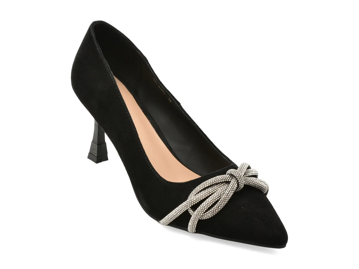 Pantofi Eleganti Flavia Passini Negri, Q1757, Din Piele Întoarsă