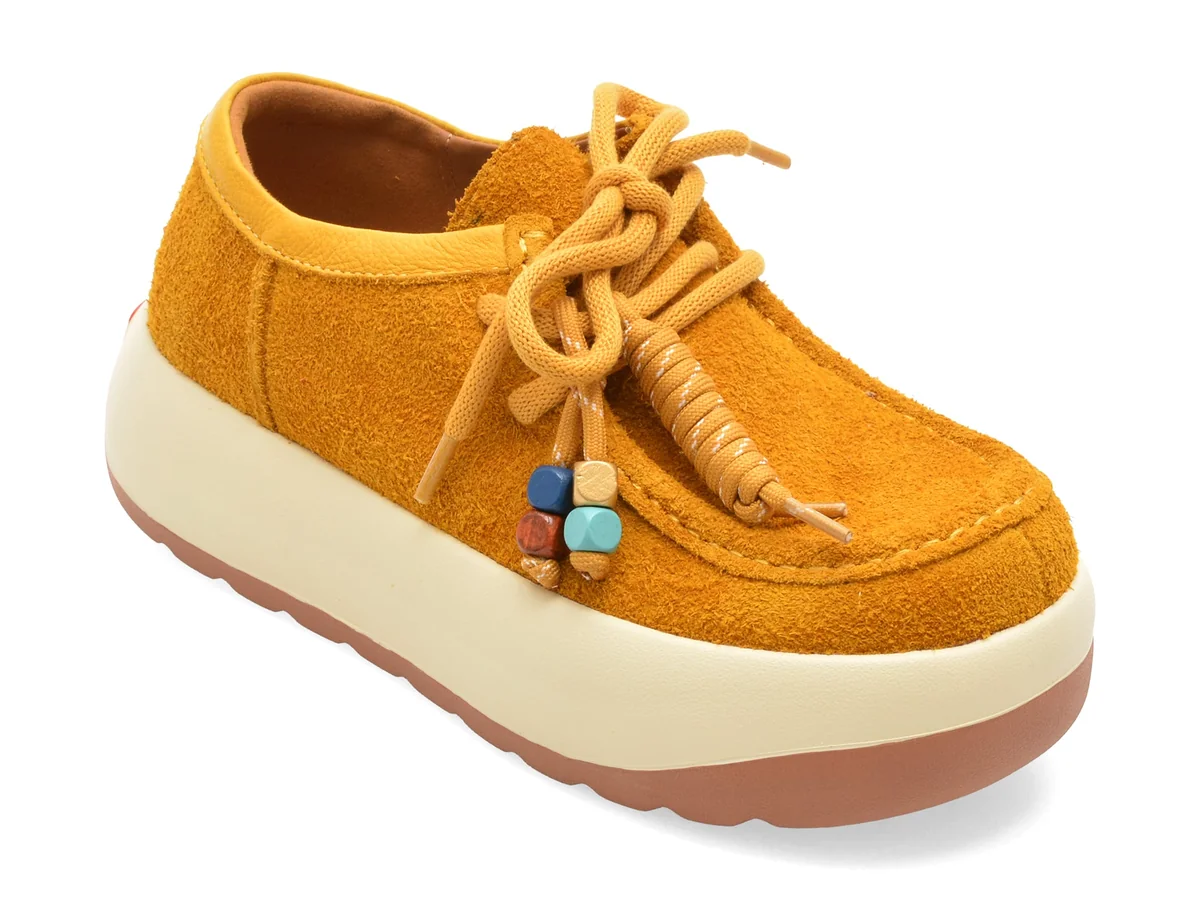 Mocasini Gryxx Galbeni, 2527, Din Piele Intoarsă