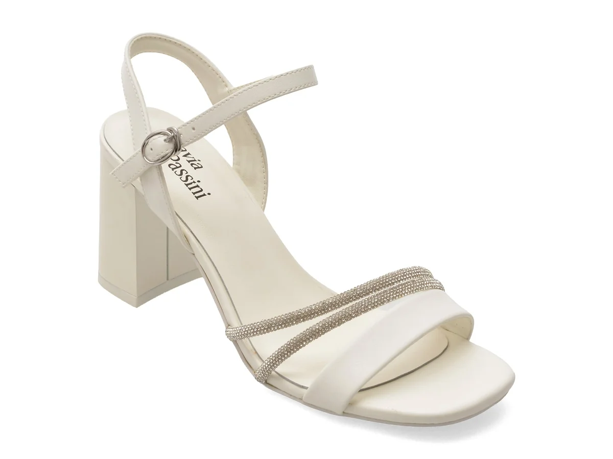 Sandale Flavia Passini Albe X8718 Din Piele Naturala