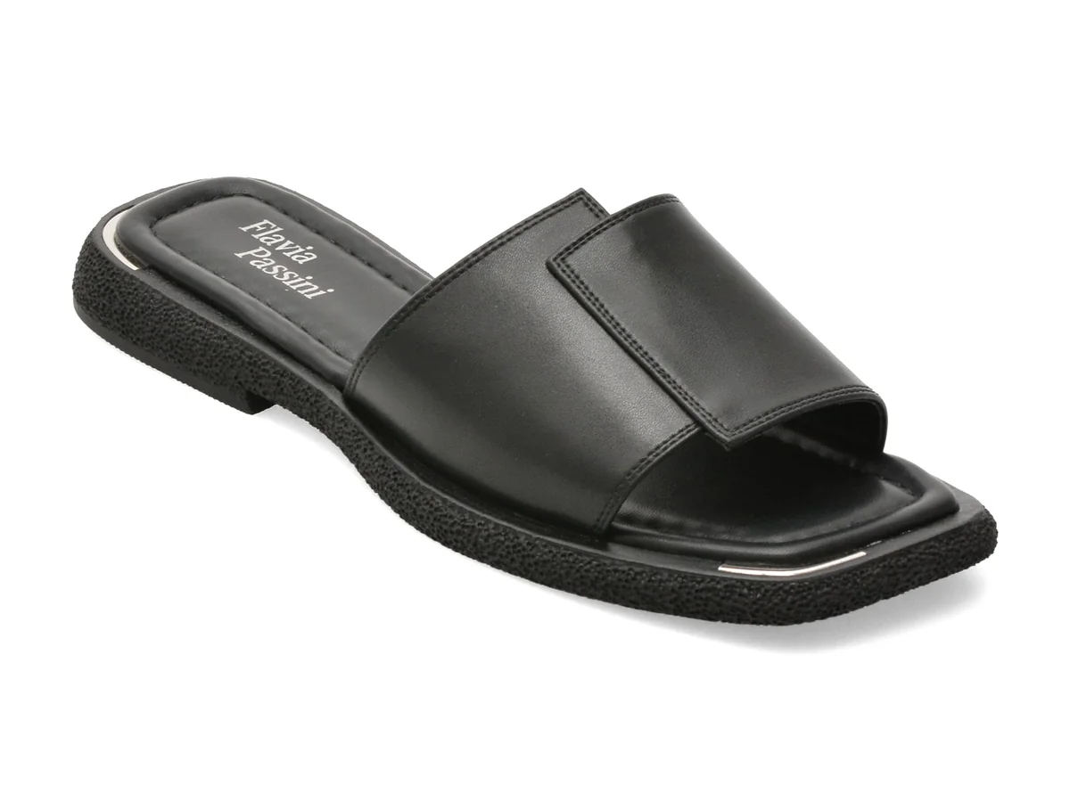 Papuci Flavia Passini Negri X8948 Din Piele Naturala