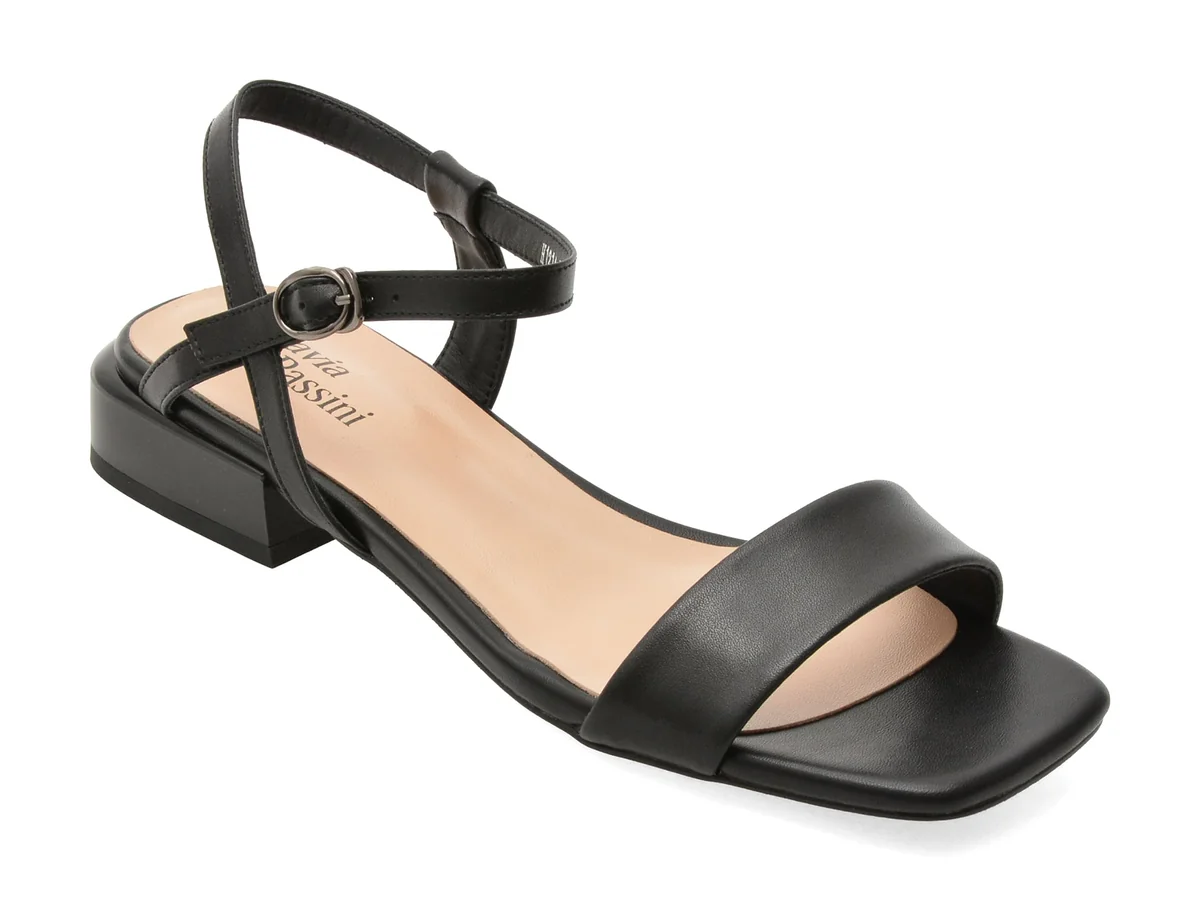 Sandale Flavia Passini Negre, X9015, Din Piele Naturala